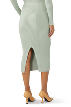 Ribi Knit Midi Pencil Skirt